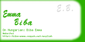 emma biba business card